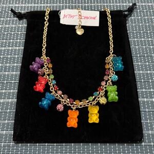 NEW Betsey Johnson Colorful Fireball, Crystal, & Gummy Bear Necklace